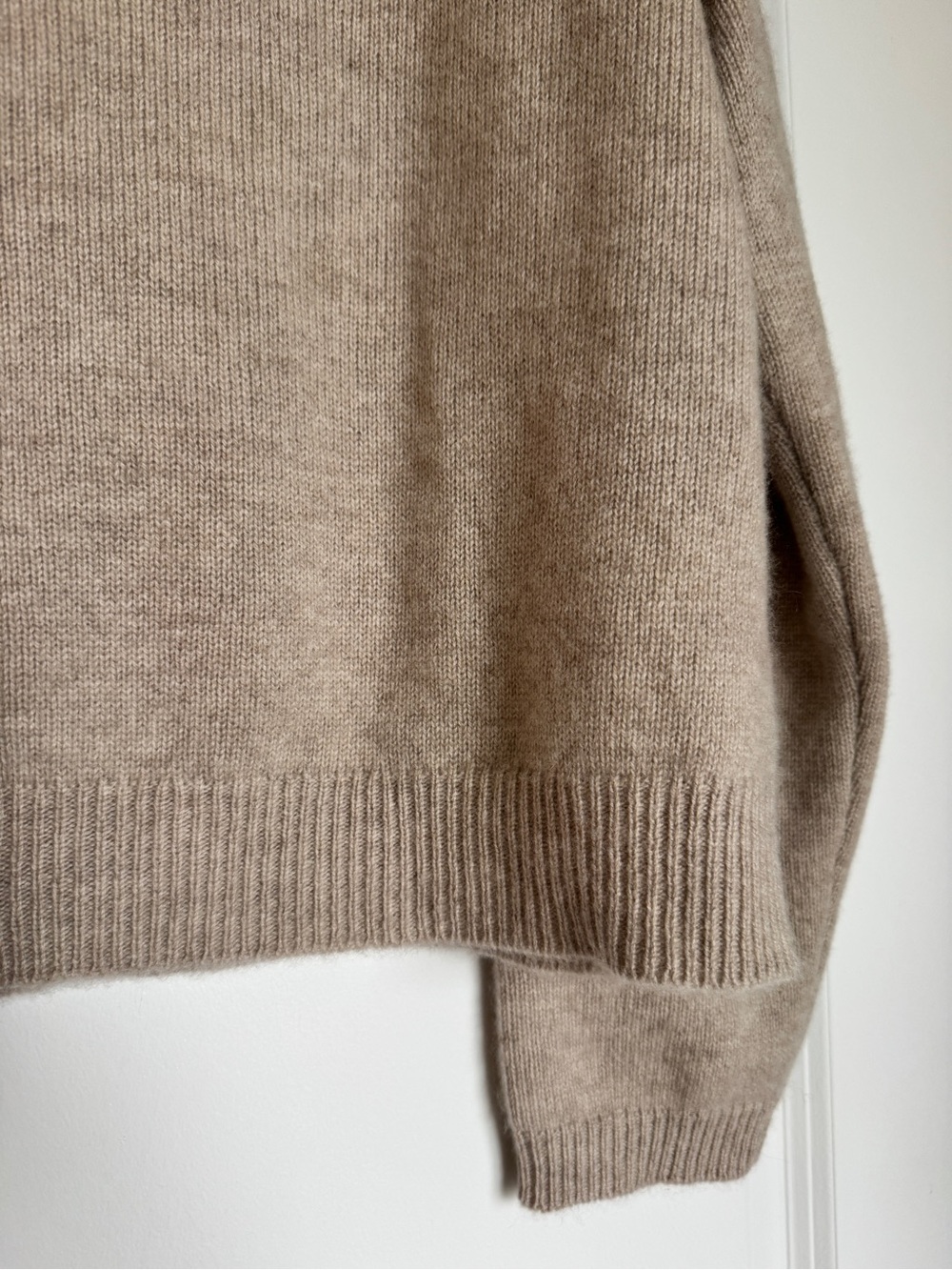 QUINCE 100% Mongolian Cashmere Cropped Crew Cardigan Sweater Undyed XL - Picture 7 of 14